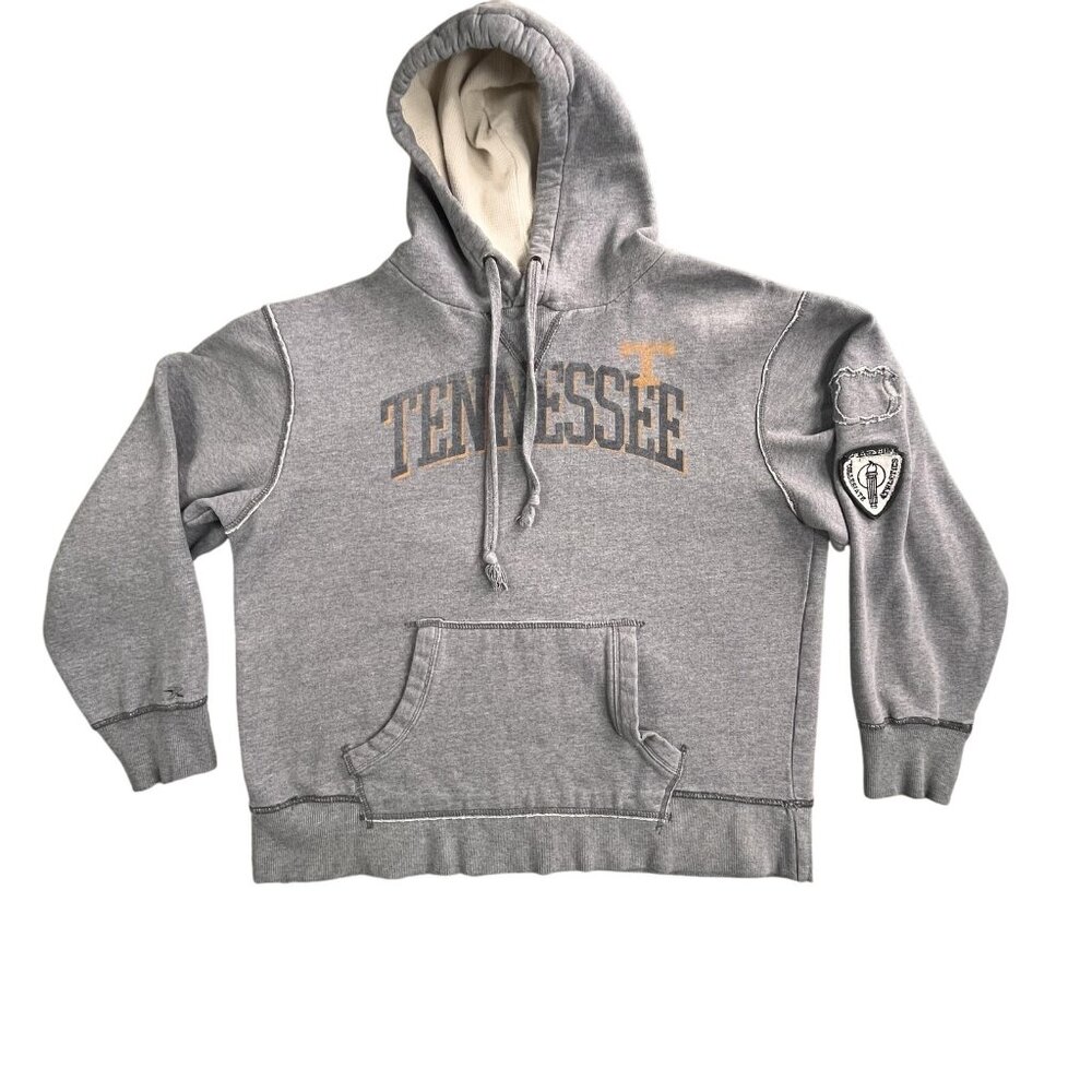 Tennessee Hoodie Womens Large Pressbox Distressed Waffle Lined NCAA Football Y2K